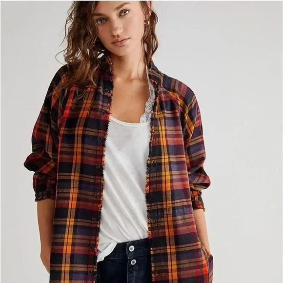 We The Free Summer Daydream Plaid Buttomdown Size XS - Picture 1 of 10